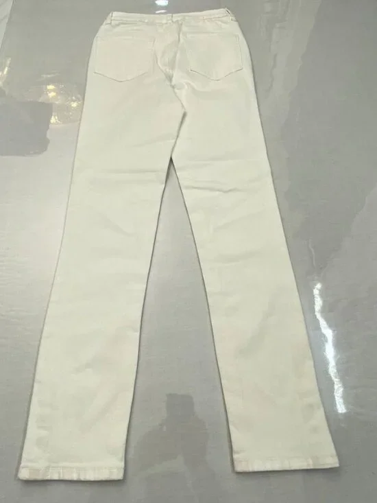 Denim & Co White Straight Leg Jeans Size 2 Ankle Button Hem - Picture 16 of 16